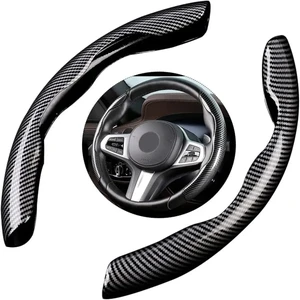 New Carbon Fiber Steering Wheel Cover Segmented Protective Sleeve, Carbon Fiber Black, Safe and Non-Slip, Suitable for 99% Universal Car Steering Wheel, Durable and Easy to Install New Carbon Fiber Steering Wheel Cover Segmented Protective Sleeve, Carbon Fiber Black, Safe and Non-Slip, Suitable for 99% Universal Car Steering Wheel, Durable and Easy to Install