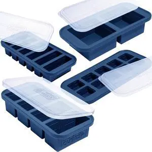 Souper Cubes Silicone Freezer Molds Gift Set with 2 Tbsp, 1/2, 1, and 2 Cup Silicone Freezer Trays With Lids - Meal Prep and Kitchen Essentials Bundle - Blueberry Souper Cubes Silicone Freezer Molds Gift Set with 2 Tbsp, 1/2, 1, and 2 Cup Silicone Freezer Trays With Lids - Meal Prep and Kitchen Essentials Bundle - Blueberry