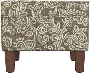 Spatial Order Home Decor | Dinah Collection Modern Storage Ottoman | Ottoman with Storage for Living Room & Bedroom(Brown Jacobean Print) Spatial Order Home Decor | Dinah Collection Modern Storage Ottoman | Ottoman with Storage for Living Room & Bedroom(Brown Jacobean Print)