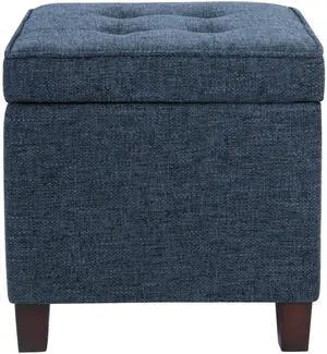 Homepop Square Tufted Storage Ottoman - Dusty Navy Homepop Square Tufted Storage Ottoman - Dusty Navy