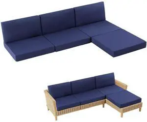 MuaMelop 7-Piece Patio Furniture Cushions Set, Replacement Outdoor Cushions for 4-Seat Patio Sectional, Waterproof & Fade Resistant Deep Seat Cushion for Outdoor Sofa, Navy Blue MuaMelop 7-Piece Patio Furniture Cushions Set, Replacement Outdoor Cushions for 4-Seat Patio Sectional, Waterproof & Fade Resistant Deep Seat Cushion for Outdoor Sofa, Navy Blue