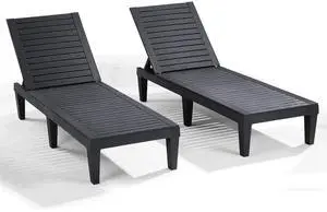 Nestl Patio Chairs - Black Chaise Lounge Chair Outdoor, 5-Position Adjustable Sun Tanning Chair, Waterproof Pool Lounge Chairs Set of 2, Reclining Lawn Chair, Lightweight Outdoor Lounge Chairs Nestl Patio Chairs - Black Chaise Lounge Chair Outdoor, 5-Position Adjustable Sun Tanning Chair, Waterproof Pool Lounge Chairs Set of 2, Reclining Lawn Chair, Lightweight Outdoor Lounge Chairs