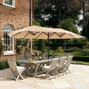 SUPERJARE 13FT Outdoor Umbrella for Patio, Double sided Pool Umbrellas with Fade Resistant Canopy, Large Table Umbrella for Deck, Market, Backyard - Beige(No Base) SUPERJARE 13FT Outdoor Umbrella for Patio, Double sided Pool Umbrellas with Fade Resistant Canopy, Large Table Umbrella for Deck, Market, Backyard - Beige(No Base)
