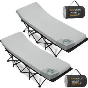 CYMULA Camping Cot Pad 2 Inch Memory Foam, Camping Pad for Folding Cot and Foldable Cot, Portable Roll Up Camp Gear for Car Camping Travel Tent, Non-Slip Waterproof Bottom, Removable Cover, Pad Only CYMULA Camping Cot Pad 2 Inch Memory Foam, Camping Pad for Folding Cot and Foldable Cot, Portable Roll Up Camp Gear for Car Camping Travel Tent, Non-Slip Waterproof Bottom, Removable Cover, Pad Only