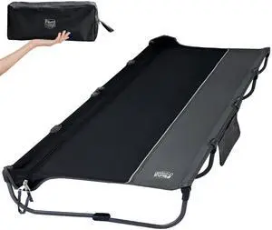 TIMBER RIDGE 20-Second Quick Set-Up Camping Cot, Lightweight Aluminum Folding Cot with Zipper Closure, Portable Carry Bag Included for Camping, Travel and Outdoors, Support up to 225lbs, Black TIMBER RIDGE 20-Second Quick Set-Up Camping Cot, Lightweight Aluminum Folding Cot with Zipper Closure, Portable Carry Bag Included for Camping, Travel and Outdoors, Support up to 225lbs, Black