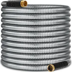150 ft Stainless Steel Garden Hose - 2026 New Upgraded Metal Water hose - Flexible Water Hoses Pipes with Latex Core, 3/4" Solid Brass Connector - No-Expandable Watering Garden Hoses 150 ft Stainless Steel Garden Hose - 2026 New Upgraded Metal Water hose - Flexible Water Hoses Pipes with Latex Core, 3/4" Solid Brass Connector - No-Expandable Watering Garden Hoses