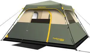 FanttikOutdoor Zeta C6 Pro Camping Tent 6 Person Instant Cabin Tent Setup in 60 Seconds with Rainfly & Windproof Portable with Carry Bag for Family Camping & Hiking, Upgraded Ventilation, Green FanttikOutdoor Zeta C6 Pro Camping Tent 6 Person Instant Cabin Tent Setup in 60 Seconds with Rainfly & Windproof Portable with Carry Bag for Family Camping & Hiking, Upgraded Ventilation, Green