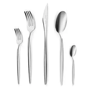 Karaca Lizbon - 18/10 Stainless Steel Silverware Set for 12, 60 Piece Heavy Duty Flatware Set, Dishwasher Safe Modern Cutlery incl. Kitchen Forks, Spoons, Knives Eating Utensils Sets - Platin Karaca Lizbon - 18/10 Stainless Steel Silverware Set for 12, 60 Piece Heavy Duty Flatware Set, Dishwasher Safe Modern Cutlery incl. Kitchen Forks, Spoons, Knives Eating Utensils Sets - Platin
