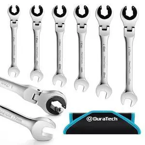 DURATECH 6-Piece Ratcheting Wrench Set with Open Flex-head, Metric Ratcheting Tubing Wrench Set, 10-17mm, 72-Tooth Gear, CR-V Steel, with Organizer Bag, Gifts for Men DURATECH 6-Piece Ratcheting Wrench Set with Open Flex-head, Metric Ratcheting Tubing Wrench Set, 10-17mm, 72-Tooth Gear, CR-V Steel, with Organizer Bag, Gifts for Men