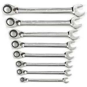 GEARWRENCH 8 Piece 72-Tooth 12 Point Reversible Ratcheting Combination SAE Wrench Set | 9533N GEARWRENCH 8 Piece 72-Tooth 12 Point Reversible Ratcheting Combination SAE Wrench Set | 9533N