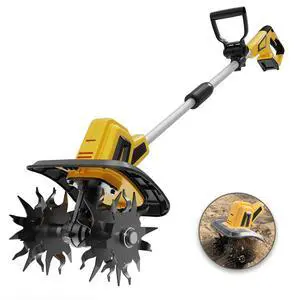 Cordless Tiller Cultivator Compatible with Dewalt 20V Battery(Tool Only), Electric Garden Tiller w/270 RPM, 48 Steel Tines, 8.7" Tilling Width, 6.3" Depth, Portable Rotary Tiller Cordless Tiller Cultivator Compatible with Dewalt 20V Battery(Tool Only), Electric Garden Tiller w/270 RPM, 48 Steel Tines, 8.7" Tilling Width, 6.3" Depth, Portable Rotary Tiller