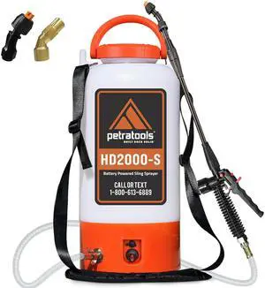 PetraTools Battery Powered Sprayer 2 Gallon - HD2000-S - Heavy Duty Electric Sprayer for Lawn and Garden Weed/Pest Control, Watering - with Battery, Charger & 2 Nozzles (2 Gallon) PetraTools Battery Powered Sprayer 2 Gallon - HD2000-S - Heavy Duty Electric Sprayer for Lawn and Garden Weed/Pest Control, Watering - with Battery, Charger & 2 Nozzles (2 Gallon)