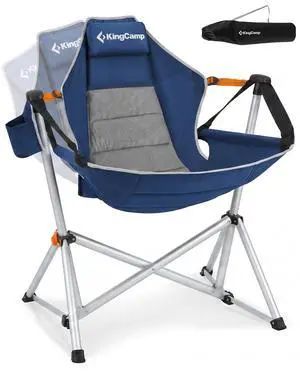 KingCamp Hammock Camping Chair, Swinging Portable Camp Chairs for Adults, 400lbs Heavy Duty Oversized Folding Rocking Chair with Adjustable Recline, Aluminum Alloy Frame for Outdoor Patio Beach Sport KingCamp Hammock Camping Chair, Swinging Portable Camp Chairs for Adults, 400lbs Heavy Duty Oversized Folding Rocking Chair with Adjustable Recline, Aluminum Alloy Frame for Outdoor Patio Beach Sport
