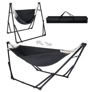 2-in-1 Hammock & Swing Chair for Teens Adjustable Folding Chair with Collapsible Steel Stand, Portable for Camping, Travel, Patio & Indoor Use, Includes Carrying Case, Supports 440 LBS 2-in-1 Hammock & Swing Chair for Teens Adjustable Folding Chair with Collapsible Steel Stand, Portable for Camping, Travel, Patio & Indoor Use, Includes Carrying Case, Supports 440 LBS