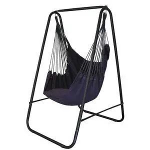 YUCAN Hammock Chair Stand with Hanging Swing Chair Included,Weather Resistant and Saving Space Stand Max 450 Lbs, Quality Cotton Weave Wrap Whole,Suitable for Indoor Outdoor Patio YardGrey Patented YUCAN Hammock Chair Stand with Hanging Swing Chair Included,Weather Resistant and Saving Space Stand Max 450 Lbs, Quality Cotton Weave Wrap Whole,Suitable for Indoor Outdoor Patio YardGrey Patented
