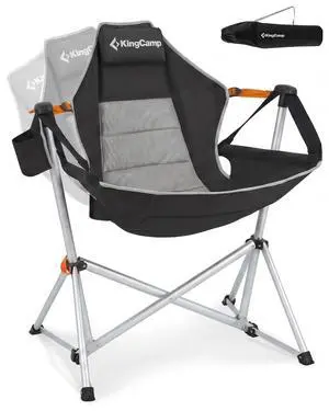 KingCamp Hammock Camping Chair, Swinging Portable Camp Chairs for Adults, 400lbs Heavy Duty Oversized Folding Rocking Chair with Adjustable Recline, Aluminum Alloy Frame for Outdoor Patio Beach Sport KingCamp Hammock Camping Chair, Swinging Portable Camp Chairs for Adults, 400lbs Heavy Duty Oversized Folding Rocking Chair with Adjustable Recline, Aluminum Alloy Frame for Outdoor Patio Beach Sport