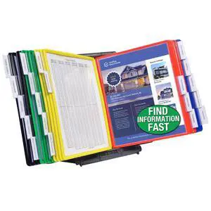 Ultimate Office AdjustaView 20-Pocket Desk Reference Organizer with Easy-Load Pockets and Compact Weighted Base for Stability (Colored Pockets) Ultimate Office AdjustaView 20-Pocket Desk Reference Organizer with Easy-Load Pockets and Compact Weighted Base for Stability (Colored Pockets)