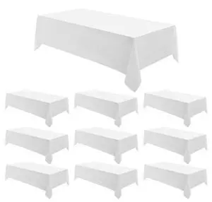 Aocoz Rectangle Tablecloths 90x132 Inch 10 Pack White Tablecloth for 6ft Washable Decorative Linen Polyester Table Cloths for 8ft Dining Table Banquets Buffet Parties and Wedding Aocoz Rectangle Tablecloths 90x132 Inch 10 Pack White Tablecloth for 6ft Washable Decorative Linen Polyester Table Cloths for 8ft Dining Table Banquets Buffet Parties and Wedding