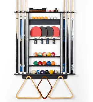 XCSOURCE Pool Stick Holder - 2-IN-1 Pool Cue & Ping Pong Paddle Rack, Solid Pine Wood Wall Mount for Billiards and Table Tennis Accessories, Man Cave, Game Room XCSOURCE Pool Stick Holder - 2-IN-1 Pool Cue & Ping Pong Paddle Rack, Solid Pine Wood Wall Mount for Billiards and Table Tennis Accessories, Man Cave, Game Room