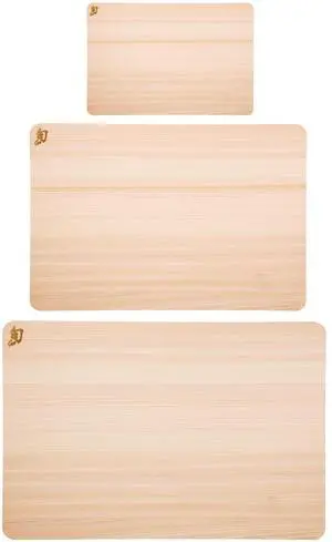 Shun Cutlery Hinoki 3 Piece Cutting Board Set, Small, Medium and Large Boards, Wooden Japanese Chopping Board for Kitchen, Medium-Soft Wood Preserves Knife Edges, Forest Stewardship Council Certified Shun Cutlery Hinoki 3 Piece Cutting Board Set, Small, Medium and Large Boards, Wooden Japanese Chopping Board for Kitchen, Medium-Soft Wood Preserves Knife Edges, Forest Stewardship Council Certified