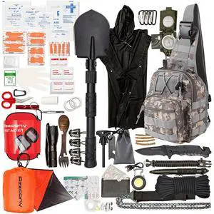 Emergency Survival Kit with First Aid Gears and Supplies - EDC Go Bugout Bag - Get Home Backpack for Camping Outdoor - Tactical Military Molle Pouch Grade - Gift for Man Woman (Army Blue) Emergency Survival Kit with First Aid Gears and Supplies - EDC Go Bugout Bag - Get Home Backpack for Camping Outdoor - Tactical Military Molle Pouch Grade - Gift for Man Woman (Army Blue)