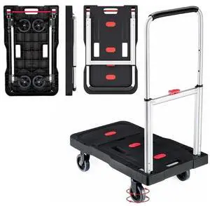 HBFBDRCT Folding Hand Truck, 330 Lbs Heavy Duty Luggage Cart, Portable Push cart Dolly with Adjustable Handle for Auto, Luggage, Personal, Travel, Moving Shopping and Office Use HBFBDRCT Folding Hand Truck, 330 Lbs Heavy Duty Luggage Cart, Portable Push cart Dolly with Adjustable Handle for Auto, Luggage, Personal, Travel, Moving Shopping and Office Use