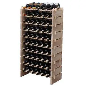 Wine Rack Solid Wood Stackable Storage Wooden Wine Rack Wine Cabinet (60 Bottles, Natural Color) Wine Rack Solid Wood Stackable Storage Wooden Wine Rack Wine Cabinet (60 Bottles, Natural Color)