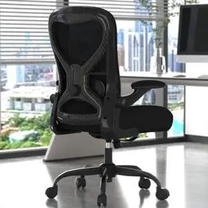 Office Desk Chair with Ergonomic Lumbar Support, Extra-Thick Seat Cushion, Flip-up Arms, Breathable Mesh Back, Computer Task Chair for Home Office Office Desk Chair with Ergonomic Lumbar Support, Extra-Thick Seat Cushion, Flip-up Arms, Breathable Mesh Back, Computer Task Chair for Home Office