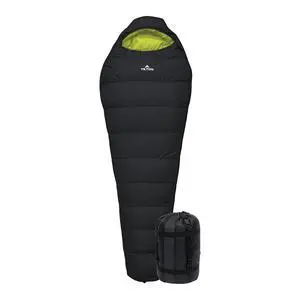 Teton LEEF Lightweight Mummy Sleeping Bag Perfect for Camping, Hiking, and Backpacking; Cold Weather Option, Compression Sack Included - Black & Sage, 0F Teton LEEF Lightweight Mummy Sleeping Bag Perfect for Camping, Hiking, and Backpacking; Cold Weather Option, Compression Sack Included - Black & Sage, 0F