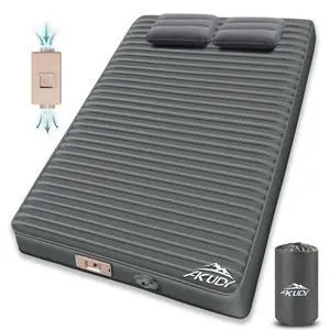 Double Self-Inflating Sleeping Pad with Built-in Electric Pump, 3.15" Ultra-Thick Memory Foam, Camping Mattress for 2 Person, R-Value 9.5 Double Self-Inflating Sleeping Pad with Built-in Electric Pump, 3.15" Ultra-Thick Memory Foam, Camping Mattress for 2 Person, R-Value 9.5