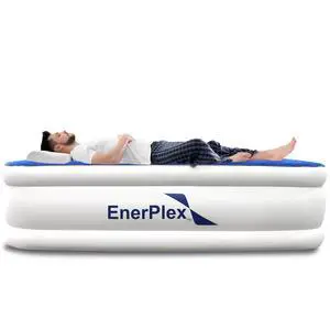 Queen Air Mattress with Built in Pump - 15" Luxury Size Self-Inflating Blow Up Mattress with Neck Support - Inflatable Air Bed for Portable Travel & Home Use (Blue/White) Queen Air Mattress with Built in Pump - 15" Luxury Size Self-Inflating Blow Up Mattress with Neck Support - Inflatable Air Bed for Portable Travel & Home Use (Blue/White)