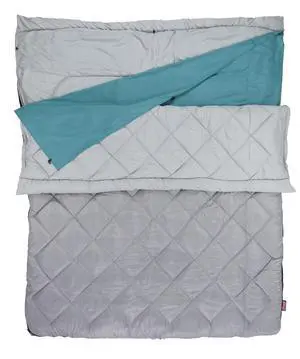 45°F Double Sleeping Bag, Queen Size XL Tandem Sleep Sack with Big & Tall Design, Zips Apart into 2 Sleeping Bags, Machine Washable 45°F Double Sleeping Bag, Queen Size XL Tandem Sleep Sack with Big & Tall Design, Zips Apart into 2 Sleeping Bags, Machine Washable