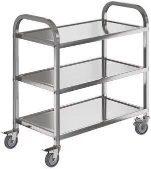 Amarite 3-Tier Commercial Grade Stainless Steel Cart, Heavy Duty 400 LBS Universal Brake Rolling Cart - Tall No-Bending Ergonomic Utility Cart, 29.5"x15.7"x37.4", Anti-Wobble Frame Amarite 3-Tier Commercial Grade Stainless Steel Cart, Heavy Duty 400 LBS Universal Brake Rolling Cart - Tall No-Bending Ergonomic Utility Cart, 29.5"x15.7"x37.4", Anti-Wobble Frame