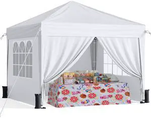 10x10 Pop Up Canopy with Sidewalls, One Push Instant Canopy Tent with Carry Bag for Events, Parties, Beach, Camping - White/Clear 10x10 Pop Up Canopy with Sidewalls, One Push Instant Canopy Tent with Carry Bag for Events, Parties, Beach, Camping - White/Clear