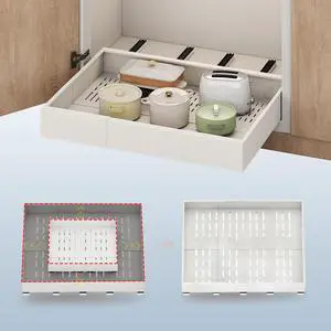 Pull out Cabinet Organizer,Expandable Width(23"-31"),Depth(17"-24") with 5 Rails,Roll out Drawers,No Drill Adjustable Slide out Shelves for Kitchen,Pantry,for Both Lip and Lip-Free Cabinets,White(1PC) Pull out Cabinet Organizer,Expandable Width(23"-31"),Depth(17"-24") with 5 Rails,Roll out Drawers,No Drill Adjustable Slide out Shelves for Kitchen,Pantry,for Both Lip and Lip-Free Cabinets,White(1PC)