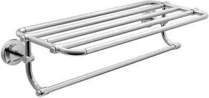 Iso Chrome 24-Inch Wide Bathroom Hotel-Style Towel Shelf with Towel Bar, DN0794CH Iso Chrome 24-Inch Wide Bathroom Hotel-Style Towel Shelf with Towel Bar, DN0794CH