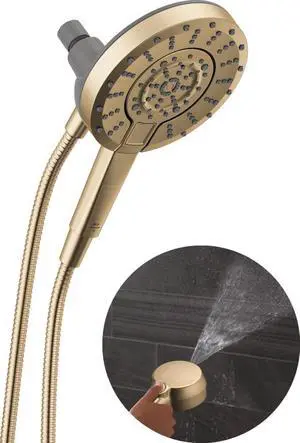 5-Setting In2ition 2-in-1 Dual Shower Head with Handheld High Pressure ProClean Spray, Brushed Gold Detachable Shower Head with Hose, 1.75 GPM Flow Rate, Champagne Bronze 75548CZ 5-Setting In2ition 2-in-1 Dual Shower Head with Handheld High Pressure ProClean Spray, Brushed Gold Detachable Shower Head with Hose, 1.75 GPM Flow Rate, Champagne Bronze 75548CZ