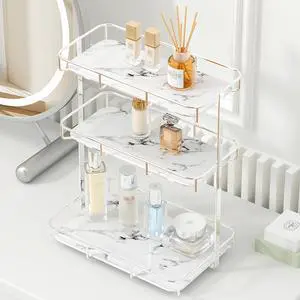 Bathroom Organizer Countertop Perfume Organizer Makeup Organizer Cosmetics Storage Display Rack Vanity Tray Dresser Stainless Steel Gold Shelf White Marble Ceramic Tray Bathroom Organizer Countertop Perfume Organizer Makeup Organizer Cosmetics Storage Display Rack Vanity Tray Dresser Stainless Steel Gold Shelf White Marble Ceramic Tray