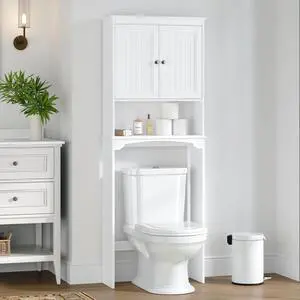 Over The Toilet Storage Cabinet, Bathroom Shelf Over Toilet, Bathroom Storage Cabinet Organizer, White Over The Toilet Storage Cabinet, Bathroom Shelf Over Toilet, Bathroom Storage Cabinet Organizer, White