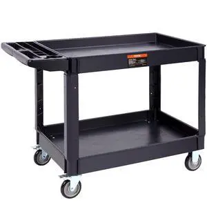 Utility Service Cart 2 Shelf 550 lbs Heavy Duty Plastic Rolling Cart Utility Service Cart 2 Shelf 550 lbs Heavy Duty Plastic Rolling Cart