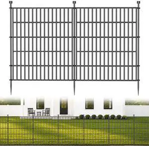 No-Dig Decorative Outdoor Garden Fence for Yard, Animal Barrier Fencing for Dog | Rustproof Metal Temporary Fence for Patio, Pet and Flower Bed | 32in (H) x 23.6ft(L), 10 Panels No-Dig Decorative Outdoor Garden Fence for Yard, Animal Barrier Fencing for Dog | Rustproof Metal Temporary Fence for Patio, Pet and Flower Bed | 32in (H) x 23.6ft(L), 10 Panels