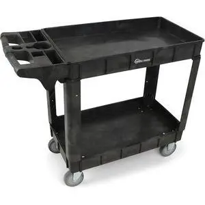 Rolling Utility Cart on Wheels, Heavy Duty with Ergonomic Handle, Deep Shelfs for Garage, Warehouse, Workshop, 600-Pound Capacity 40x33x17-Inch Rolling Utility Cart on Wheels, Heavy Duty with Ergonomic Handle, Deep Shelfs for Garage, Warehouse, Workshop, 600-Pound Capacity 40x33x17-Inch
