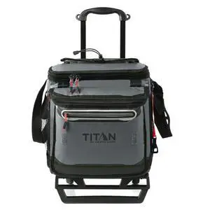 Collapsible Wheeled Soft Sided Cooler with Detachable Rolling AT Cart, Insulated Bag with Leak Proof Lining, for Travel, Beach, Picnic, 60 Can Capacity, Sharkskin Grey Collapsible Wheeled Soft Sided Cooler with Detachable Rolling AT Cart, Insulated Bag with Leak Proof Lining, for Travel, Beach, Picnic, 60 Can Capacity, Sharkskin Grey
