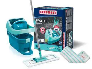 Floor Cleaning Profi XL Mop and Bucket Set 42 cm Microfibre Mop for Large Floors with 360° Joint, Foot-Pedal Wringing System, Heavy Duty 8 L Bucket, Easy Moist or Wet Cleaning, Turquoise Floor Cleaning Profi XL Mop and Bucket Set 42 cm Microfibre Mop for Large Floors with 360° Joint, Foot-Pedal Wringing System, Heavy Duty 8 L Bucket, Easy Moist or Wet Cleaning, Turquoise