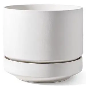 12 Inch Pots for Plants with Saucer | Ceramic Outdoor & Indoor Planter Pot for Plants | Drainage Hole, Mesh Pad | Unglazed Porous | Modern for Home, Office and Patio Chalk White 12 Inch Pots for Plants with Saucer | Ceramic Outdoor & Indoor Planter Pot for Plants | Drainage Hole, Mesh Pad | Unglazed Porous | Modern for Home, Office and Patio Chalk White