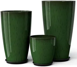 24,21,11 inch Large Planters with Drainage Hole & Saucer, Set of 3 Plant Pots Tall Planter for Indoor & Outdoor Plants Home Modern Decor 24,21,11 inch Large Planters with Drainage Hole & Saucer, Set of 3 Plant Pots Tall Planter for Indoor & Outdoor Plants Home Modern Decor