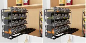 Pull Out Spice Rack Organizer with 20 Jars, Heavy Duty Slide Out Seasoning Organizer for Kitchen Cabinets, with 801 Labels and Chalk Marker, Right Facing (Pack of 2) Pull Out Spice Rack Organizer with 20 Jars, Heavy Duty Slide Out Seasoning Organizer for Kitchen Cabinets, with 801 Labels and Chalk Marker, Right Facing (Pack of 2)