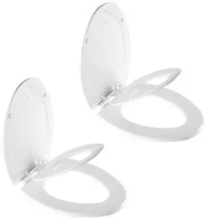 NextStep2 Toilet Seat with Built-In Potty Training Seat, Slow-Close, Removable that will Never Loosen, Elongated, White, 2-Pack NextStep2 Toilet Seat with Built-In Potty Training Seat, Slow-Close, Removable that will Never Loosen, Elongated, White, 2-Pack