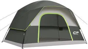 Tent 6 Person, Waterproof Windproof Double Layer Family Dome Tent, Easy Setup with Large Mesh Windows & Wide Door for Camping Tent 6 Person, Waterproof Windproof Double Layer Family Dome Tent, Easy Setup with Large Mesh Windows & Wide Door for Camping
