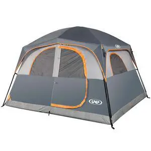 Tents 6 Person Waterproof Windproof Easy Setup,Double Layer Family Camping Tent with 1 Mesh Door & 5 Large Mesh Windows -10'X9'X78in(H) Gray Tents 6 Person Waterproof Windproof Easy Setup,Double Layer Family Camping Tent with 1 Mesh Door & 5 Large Mesh Windows -10'X9'X78in(H) Gray
